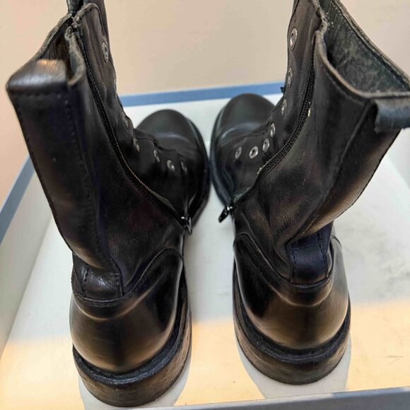 Moma Leather Printed Combat Boots Women's - Picture 3 of 6